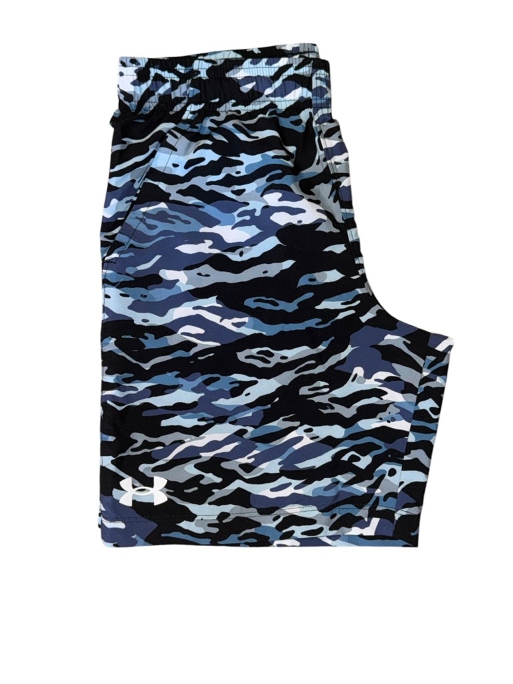 Under Armour Boys Shorts Blue Gray Camo YMD Athletic Shorts